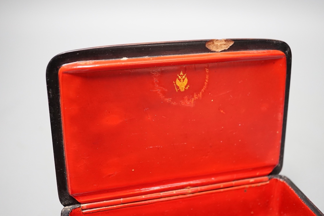 A 19th century Russian papier mache box 13cm